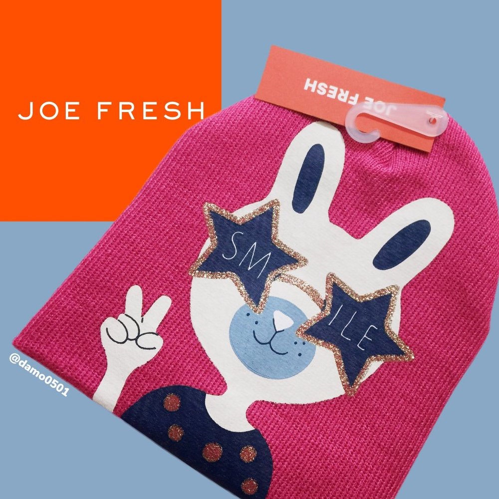 NWT Joe Fresh Pink Freshster Smile Graphic Beanie